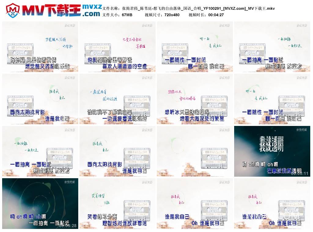 张简君伟_陈苇廷-想飞的自由落体_国语_合唱_YF100291